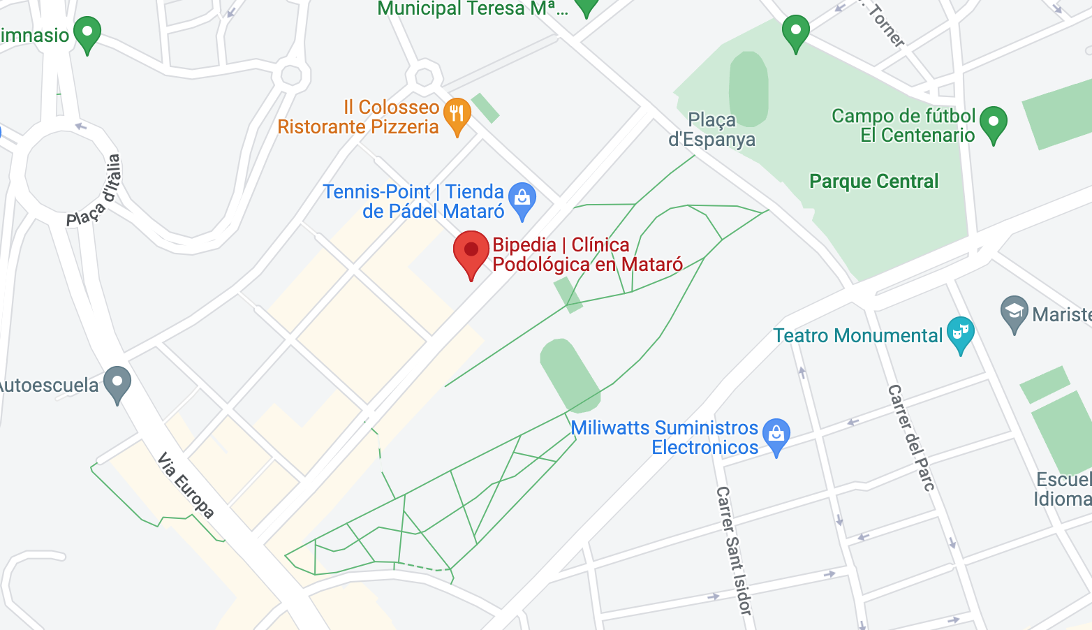 Localización Bipedia Clínica Podológica clinica podologica en mataró
